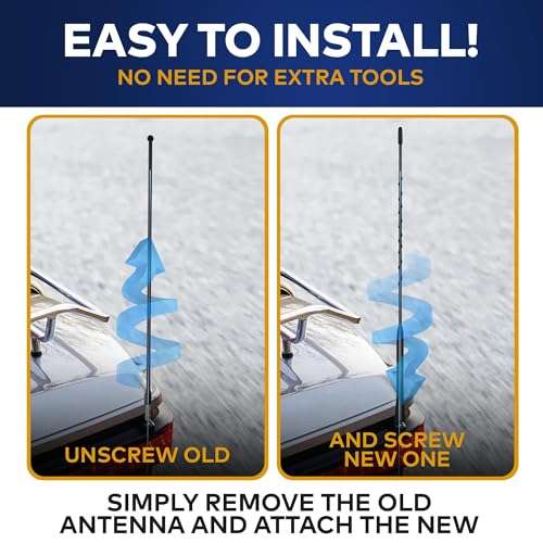 2-Pack Short Whip Metal Antenna Mast for Harley Davidson | Highly Durable Premium 16 Inch Antennas | Black Car Wash-Proof FM AM XM CB Radio Antenna | Universal Accessories for Harley Davidson 4