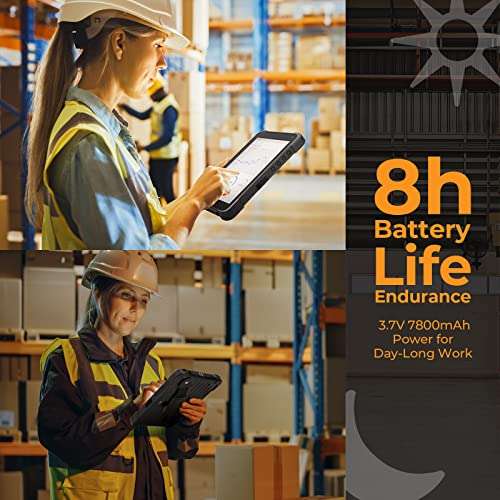 MUNBYN Rugged Android Tablet Barcode Scanner ILT01, 8" Android 13 Inventory Tablet and Rugged Tablet IRT04, 8-inch Industrial Tablet PC Windows 10 64-bit Pro,700nit Sunlight Readable 6