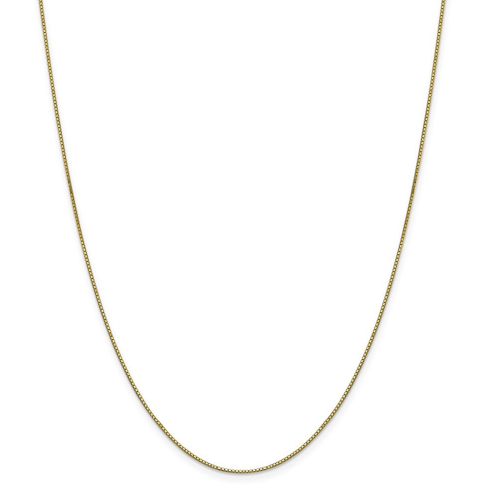 Solid 10k Yellow Gold .8 mm Box Chain Necklace 18" - with Secure Lobster Lock Clasp