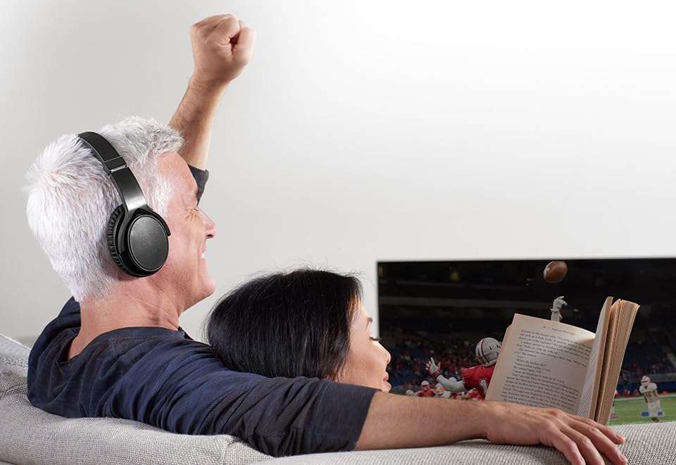 Sharper Image TV Wireless Headphones Silver 2