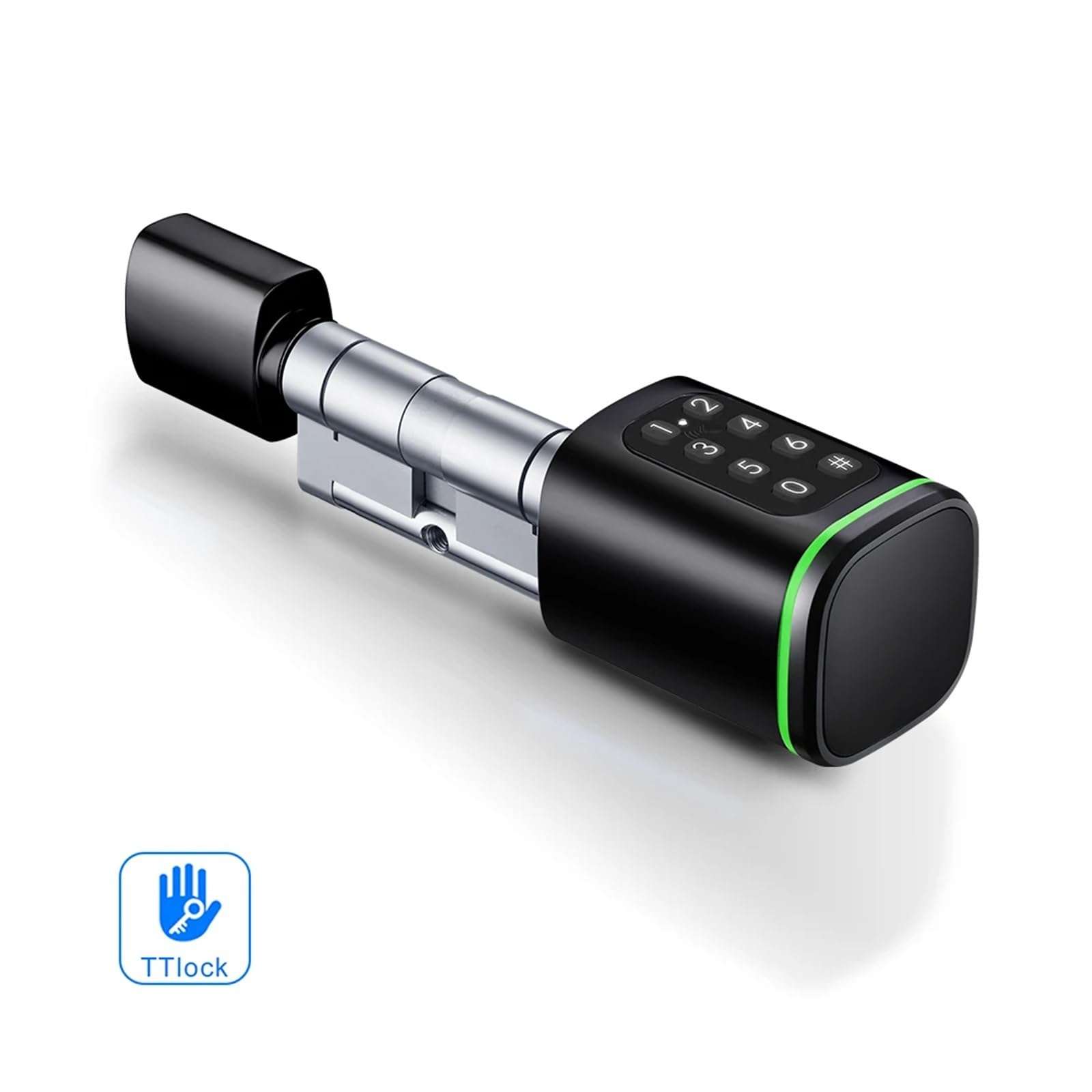 KIEEQGAK TTlock APP Inteligente Adjustable Digital Lock，Cylinder Key Password Card，Smart Cylinder Lock(Black,A30-B30) 5