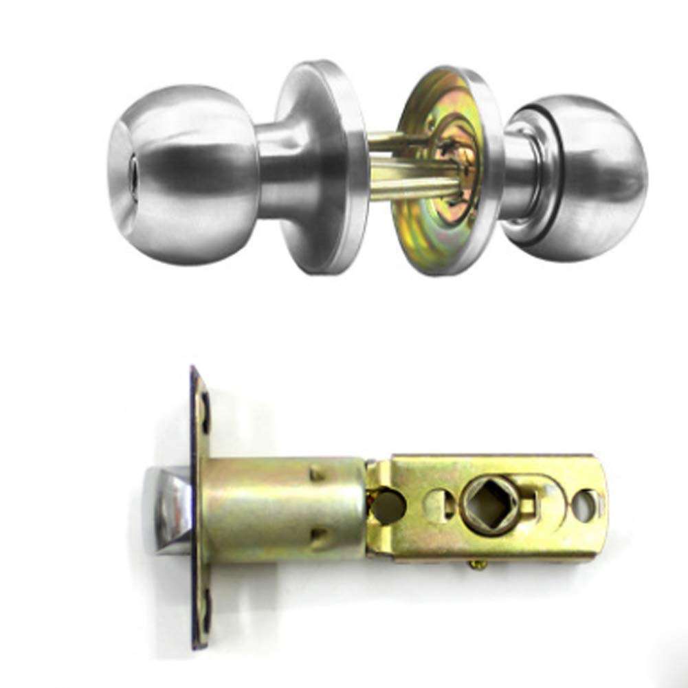 QASIN Three-Bar Stainless Steel Ball Lock Set, Round Door Handle Lock is Suitable for Family Bedroom Office Kitchen Bathroom Revolving Door Lock 6