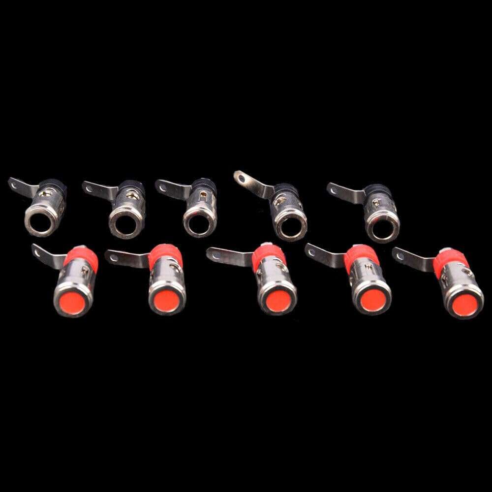 TEAMWILL 10PCS Speaker Audio AMP Terminal Binding Post Spring Loaded Type Nickel Plated 4
