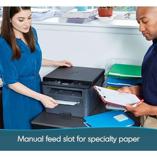 Brother Compact Monochrome Laser Printer, HL-L2350DW Wireless Printing, Duplex Two-Sided Printing, Business Office Bundle, Amazon Dash Replenishment Ready, BROAGE 6Ft USB Printer Cable 6