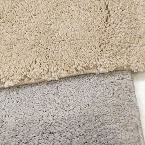 BRIGREL Anti-Slip Bath Mat Microfiber Soft, Size 40 x 60 cm - Bathroom Rugs - Suitable for Kitchen, Bedroom and Bathroom, Dry Fast Water Absorbent & Machine-Washable (Grey and Beige) 3