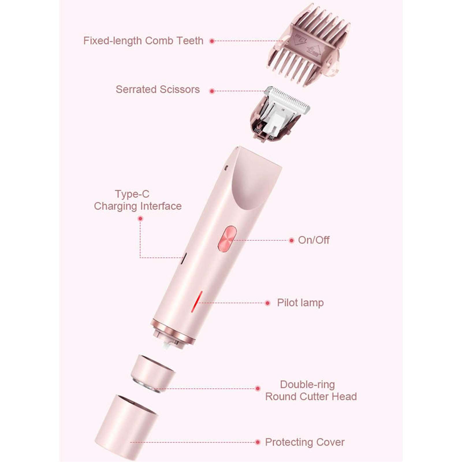 Ezme Razor, The Trimmie 2.0 by Ezme, Ezme Electric Shaver, Ezme Bikini Trimmer, 2 in 1 Double-Headed Waterproof Wet and Dry, for Underarms, Legs, Arms, Waterproof Electric Bikini Trimmer (B) 6