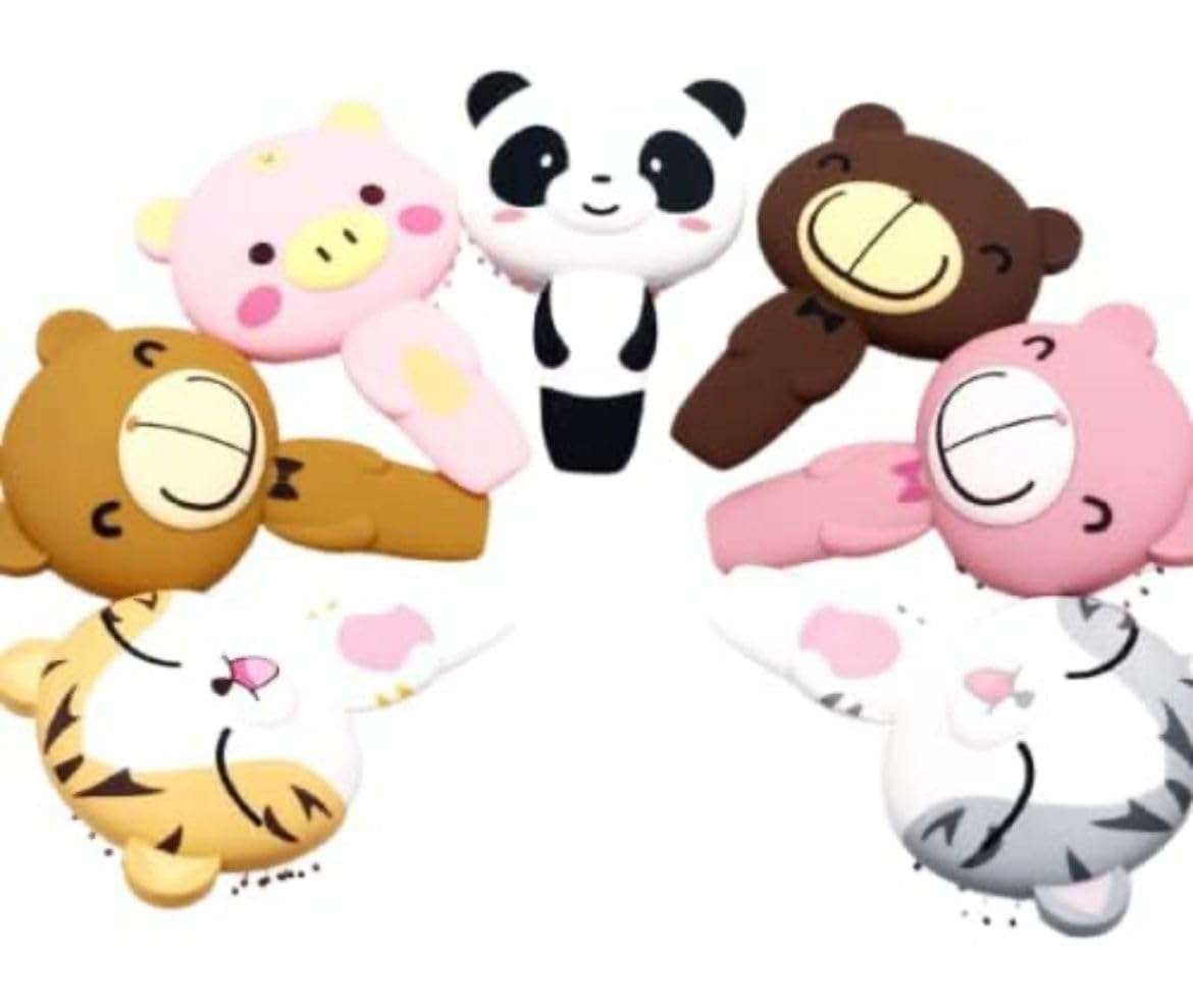 Radhya Accessories Teddy Silicon Hair Brush for Girls Hair comb for babies Kitty comb for Girls Hair brush for women Cartoon Comb detangler for Toddlers (Pink) (1 pc)