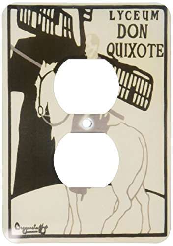 3dRose lsp_99418_6 Vintage Don Quixote Man On Horse Art 2 Plug Outlet Cover 1