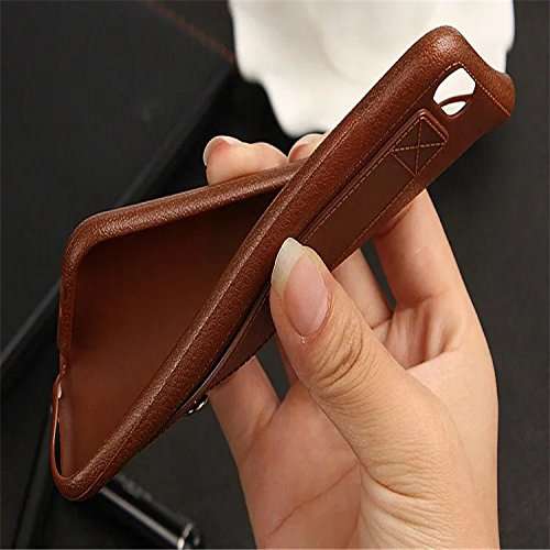 Leather for iPhone X Mobile Case, for Apple iPhone X Leather Case Cover, Phone Cover Lightweight Premium PU Leather (Brown) 3
