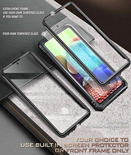 Poetic Revolution Case for Samsung Galaxy A71 5G UW (Verizon Version), [Not Fit Galaxy A71 4G and A71 5G] Full-Body Rugged Shockproof Protective Cover with Kickstand, Built-in-Screen Protector, Black 5