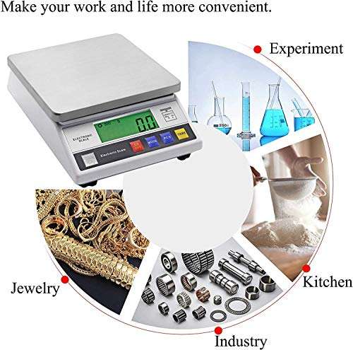 Bonvoisin Digital Gram Scale 0.1g Electronic Lab Weighing Scale Counting Scale Precision Lab Scale Analytical Balance Scale Industrial Scale Scientific Counting Scale (10kg, 0.1g) 3
