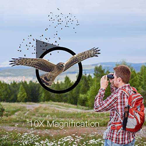 10X25 Compact Binoculars, Small Lightweight Binocular for Adults & Kids, Binoculars for Bird Watching Traveling Hiking Wildlife Outdoor, Easy Focus Folding Binoculars for Opera Concert Theater 2