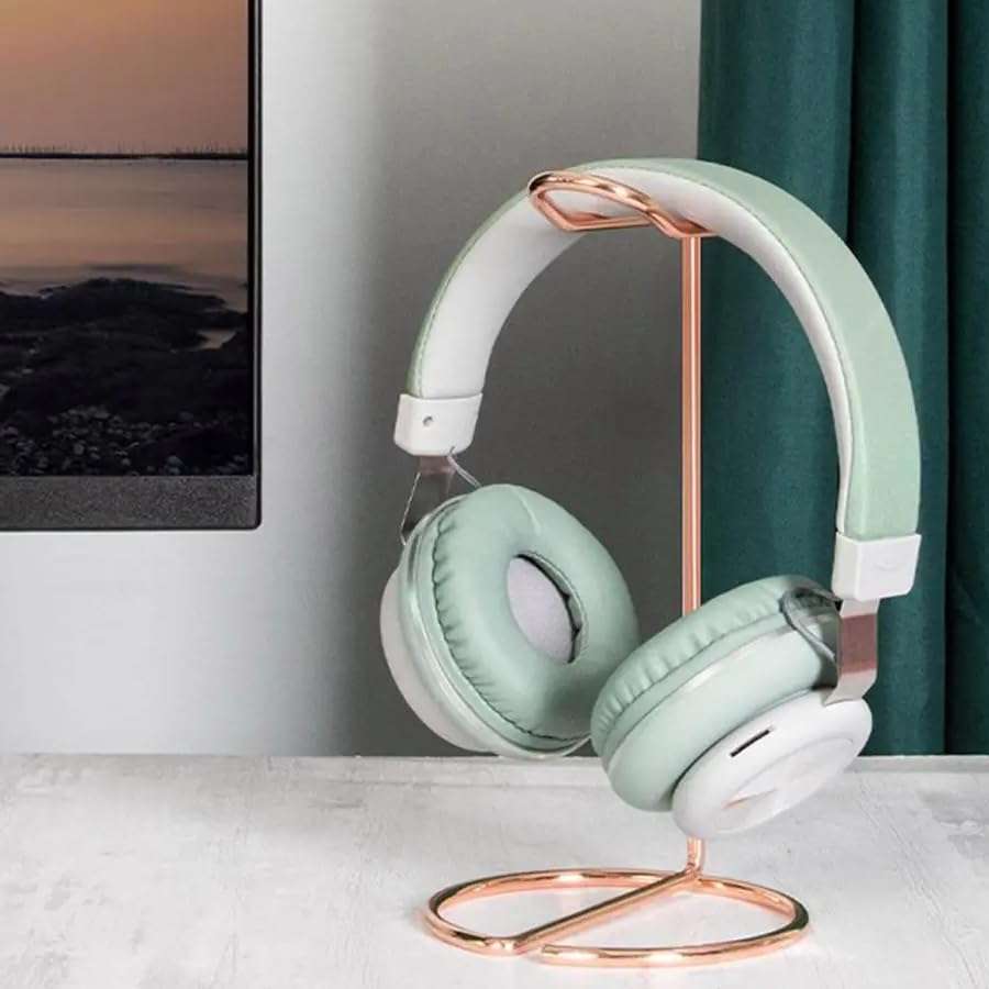 ARFUKA Headphone Stand Headset Holder Headset Stand Stainless Steel Earphone Hanger Gaming Headphone Holder for Headphone Earphone Desk Home Office Headset Rosegold 3
