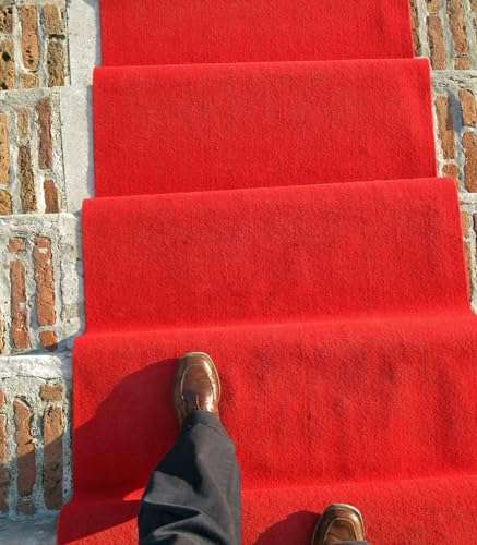 Red Carpet Runner for Party Thick, 3x10 ft Reusable High Traffic Floor Mat with Non-Slip Backing, Heavy Duty Runner Rug for Weddings, Proms, Events 5