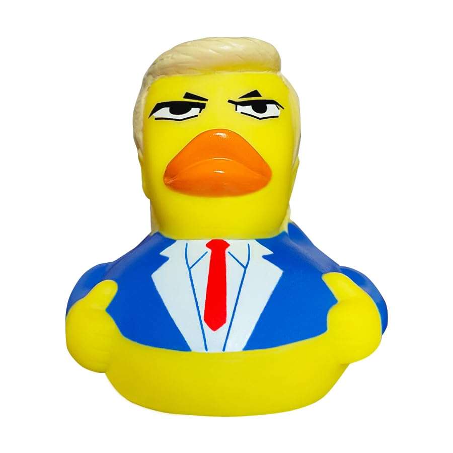 Nuwani Donald Trump Rubber Ducks for Jeeps, 4 Inch Bath Rubber Duck Toy for Baby Shower, Family Party, Bath Time, Pool Funny Decoration, Squeak Rubber Duckies Merchandise, Birthday Gift for Kids 3