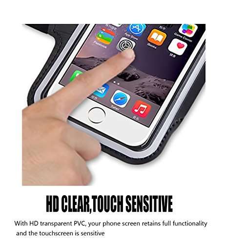 [2Pack] Water Resistant Cell Phone Armband:CaseHQ 5.2 Inch Case for iPhone X,8,7,6,6S,SE,5,5C,5S,and Galaxy S5, Google Pixel - Adjustable Reflective Running Workout Gym Band,Key Holder-Silver 2