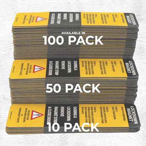 50 Pack - Lockdown Magnetic Strips for School Lockdowns - New and Improved! Durable 30mil Magnetic Strip (50, Blue)… 3