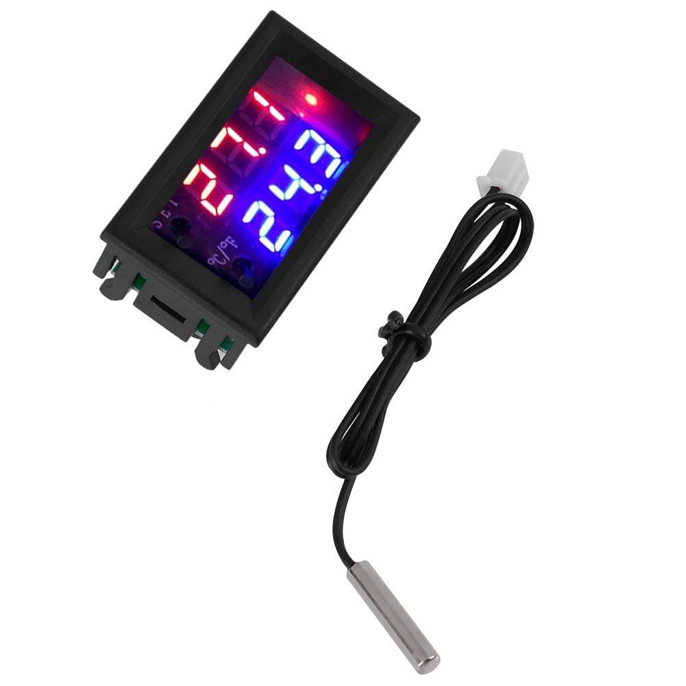 Temperature Controller with Sensor, -50℃ to 110 ℃ Digital Temp Display Microcomputer Thermostat Module Board Switch with Sensor Probe( 24V) 1