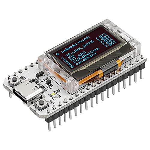 MakerFocus ESP32 OLED WiFi Kit V3 Integrated WiFi Bluetooth CP2102 IoT Development Board with 0.96-inch OLED Display for Arduino Intelligent Scenes
