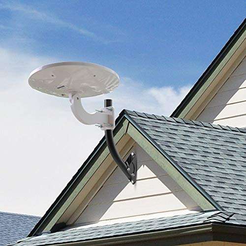 ANTOP Adjustable Outdoor/Attic TV Antenna Mount Pole, Stainless Painting 13 inch Arm Length, Reversible, Lightweight, Waterproof, Easy Installation 6