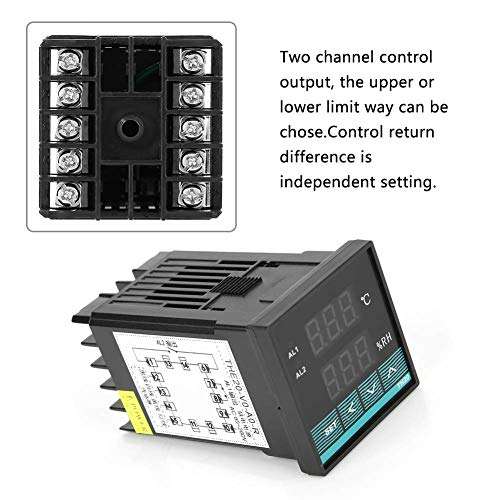 WY-YAN HZR Temperature Controller, Sturdy Durable Digital Temperature & Humidity Controller Thermostat with Relay Output -19.9℃~80.0℃ 0.0~99.9％RH 4