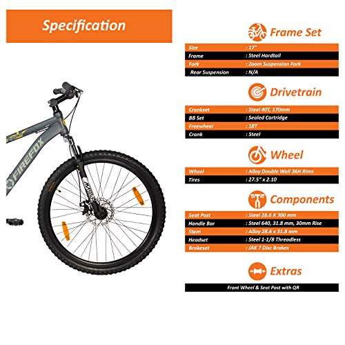 Firefox Bikes Nexus-D 27.5T MTB Mountain Bike with dics brake I (GREY) | Frame: 17 Inches - Unisex Adult 2