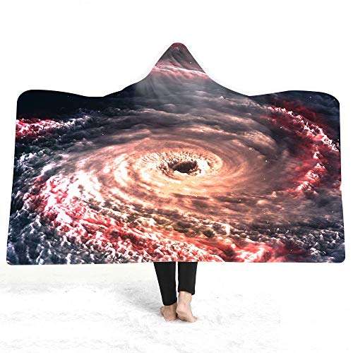 Cozy Printed Hooded Cape Rug Wearing Hat Adult Children Double-Layer Plush Blanket Warm ( Color : 28 , Size : 150200cm ) 1
