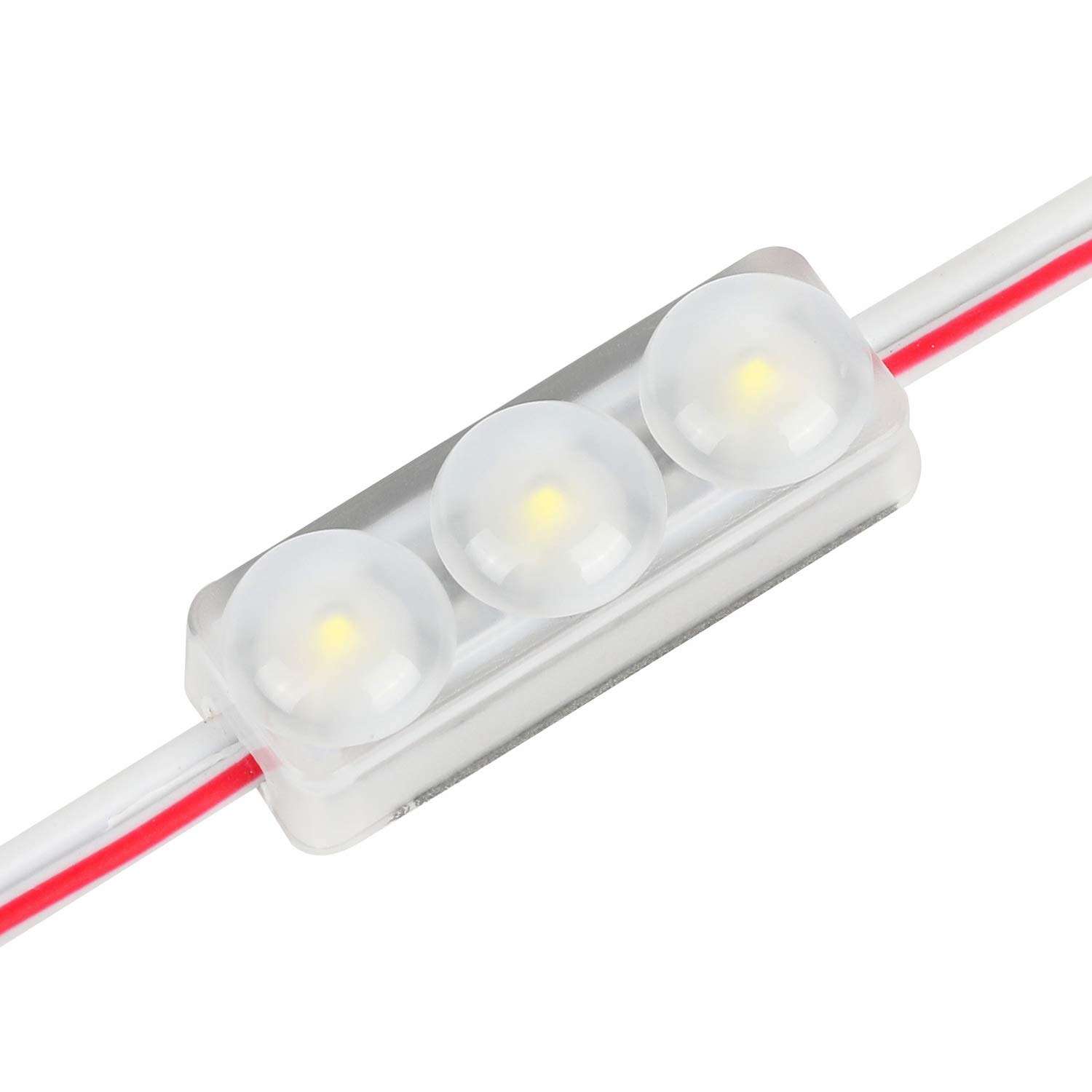 Q QINGCHEN Mini LED Module DC12V 3000K Warm White 0.5W Waterproof with Power Supply 3