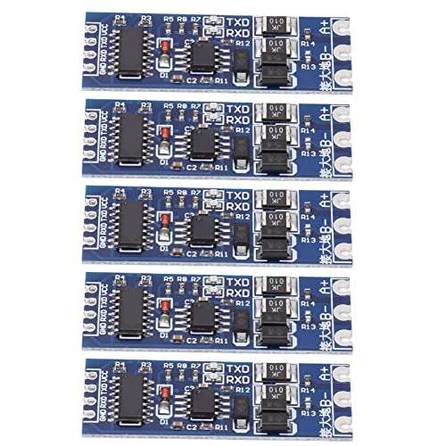 TTL to RS485 Module,5 Pcs TTL to RS485 Converter Module 120Ou Matching Resistance ABS Strong Anti Interference Lightning Protection TTL to RS485 Adapter Board ‑40°C to 85°C 1