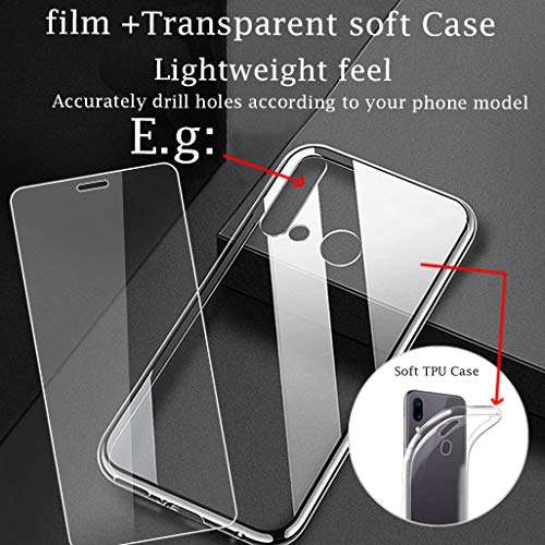 AQGG Tempered Glass Film + Cover for Oukitel C22 [5.86"], Screen Protector and Soft Silicone Case Bumper Shell Transparent Protective TPU Cases -Clear 2