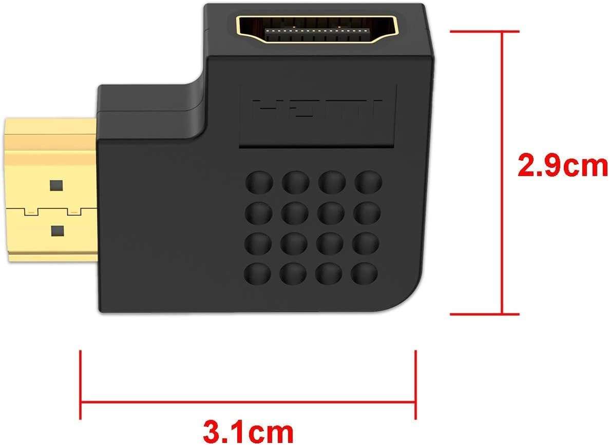 Prolet Right Angle 4K HDMI Extender Adapter Male to HDMI Female L Shape 4