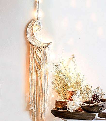 TAMAYA Moon Dream Catcher Dream Catcher Wall Decor for Kids Room Home Wedding Ornament Craft Gift 1