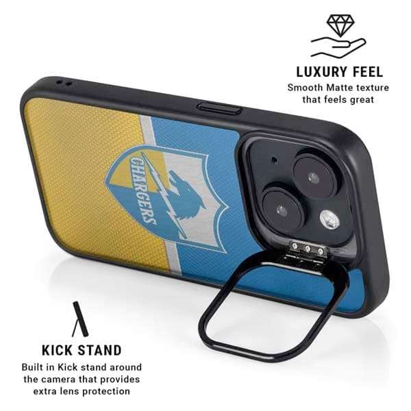 Skinit Kickstand Phone Case Compatible with iPhone 15 Plus - Officially Licensed NFL Los Angeles Chargers Vintage Design 3