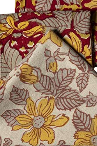 CONTRAST LIVING Purnima Hand Block Printed Kitchen Towel/Dish Towel/Hand Towel Multi Color Set of 3 Pcs 6