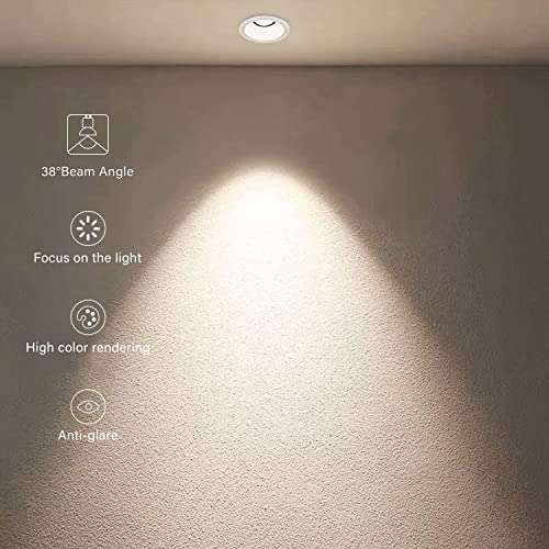 Dimmable GU10 LED Light Bulb, 5W 50W Equivalent, Neutral White, Standard Base, Pack of 6 - Ideal Replacement for Recessed and Track Lighting. 5