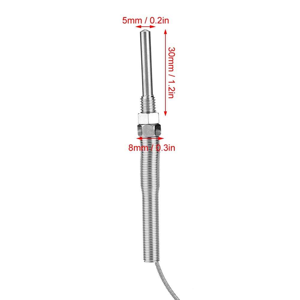 M8 Thread Type K Thermocouple 30mm Probe Temperature Sensor Wire 0-400℃ (4 m) 2