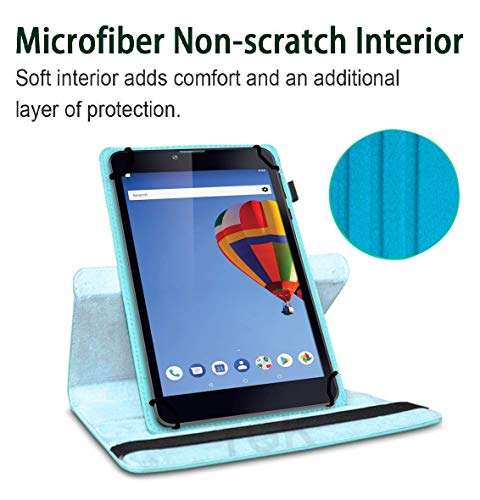 TGK Rotating Cover for iBall Slide Blaze V4 Tablet 7 inch (Sky Blue) 360 Degree Universal 3 Camera Hole Leather Stand Case 4