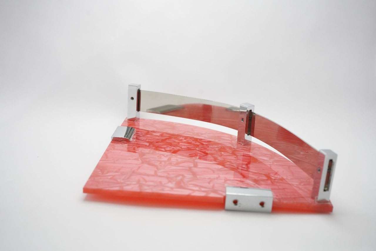 Self-Adhesive Acrylic Bathroom Corner Shelf Rack Organizer Stand includes Screws and Screw Caps Bathroom Organisers Storage Racks Red (10X10 Size Pack of 2) 6