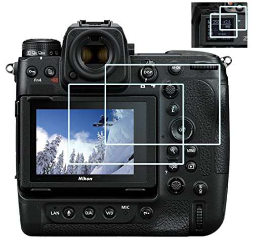 HUIPUXIANG Top + Screen Protector for Nikon Z9 Z8 Camera(for Accessories), 0.3mm High Definition 9H Hardness Optical LCD Premium Glass Protective Cover [2+2 Pack] 1