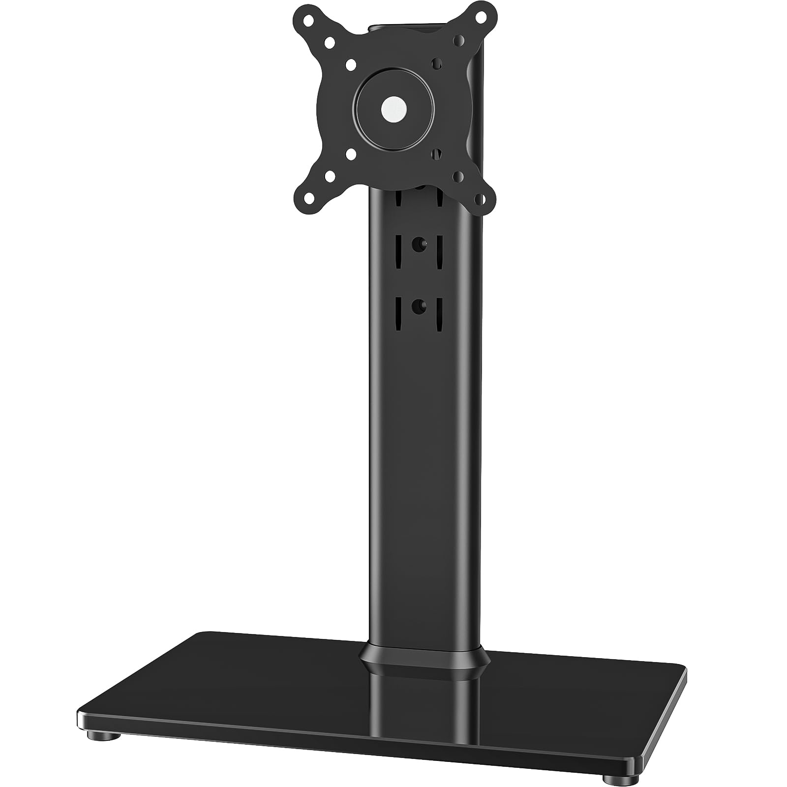Single LCD Computer Monitor Free-Standing Desk Stand Mount Riser for 13 inch to 32 inch screen with Swivel, Height Adjustable, Rotation, Vesa Base Stand Holds One (1) Screen up to 77Lbs(HT05B-001)) 1