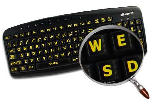 English UK Large Lettering (Upper CASE) Decals for Keyboard Black Background for Desktop, Laptop and Notebook 5