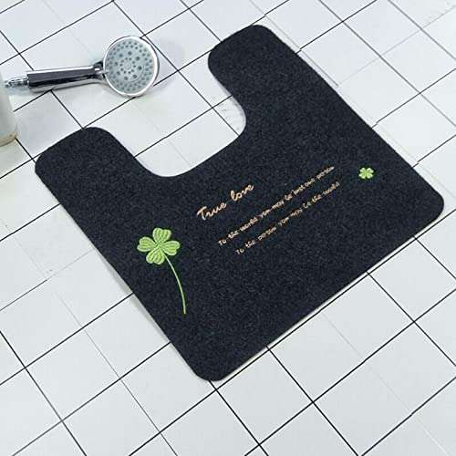 ACRA Home Bathroom Soft U-Shaped Toilet Floor Rug Non-Slip Cotton Doormat Rugs 3