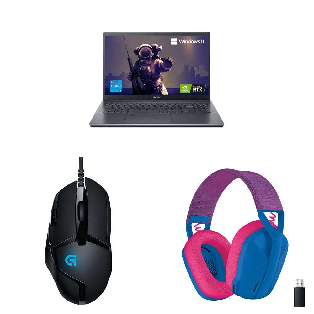 Acer Aspire Laptop (Intel i5 12th Gen/16GB RAM & 512GB SSD Storage/1650 Graphics)+Logitech G402 Gaming Mouse+Logitech G435 Gaming Headset - Blue 1