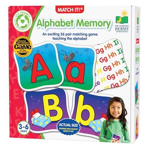 The Learning Journey: Match It! Memory - Alphabet - Capital and Lowercase Letter Matching Game with 26 Matching Pairs - Memory Games for Kids 3 and Up - Award Winning Toys 1
