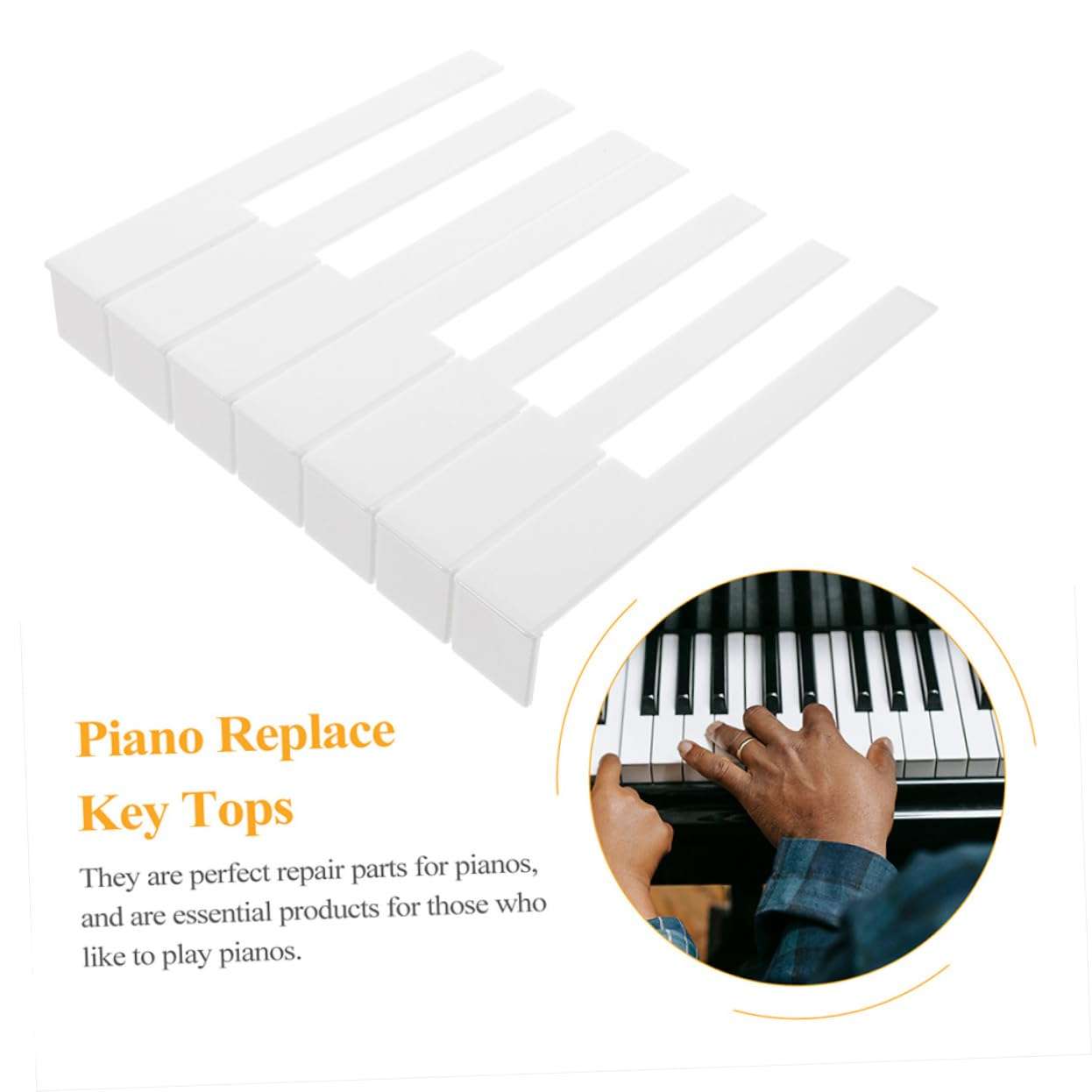 SUPVOX 52Pcs piano white key skin piano key caps piano key veneers piano keyboard new piano keys keyboard piano keyboard accessories piano key tops matte Instrument supplies Acrylic 6