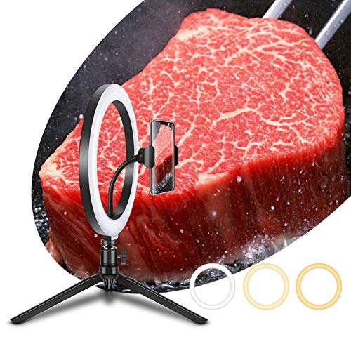 Tolhoom Ring Light with Tripod Phone Holder Stand for YouTube Video Live Stream Equipment Selfie Vlogging Kit 10", 3 Light Modes, Teen Girl Gifts 1