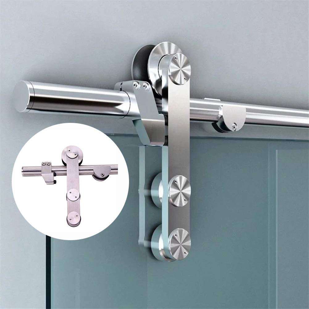 6.6FT Stainless Steel Glass Sliding barn Door Hardware kit(S01-200cm) 1