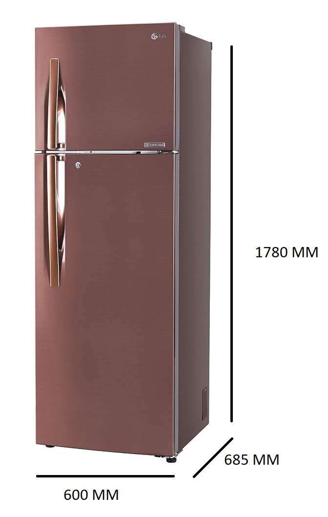 LG 360 L 3 Star Inverter linear Frost-Free Double-Door Refrigerator (GL-T402JASN, Amber Steel, Convertible) 3