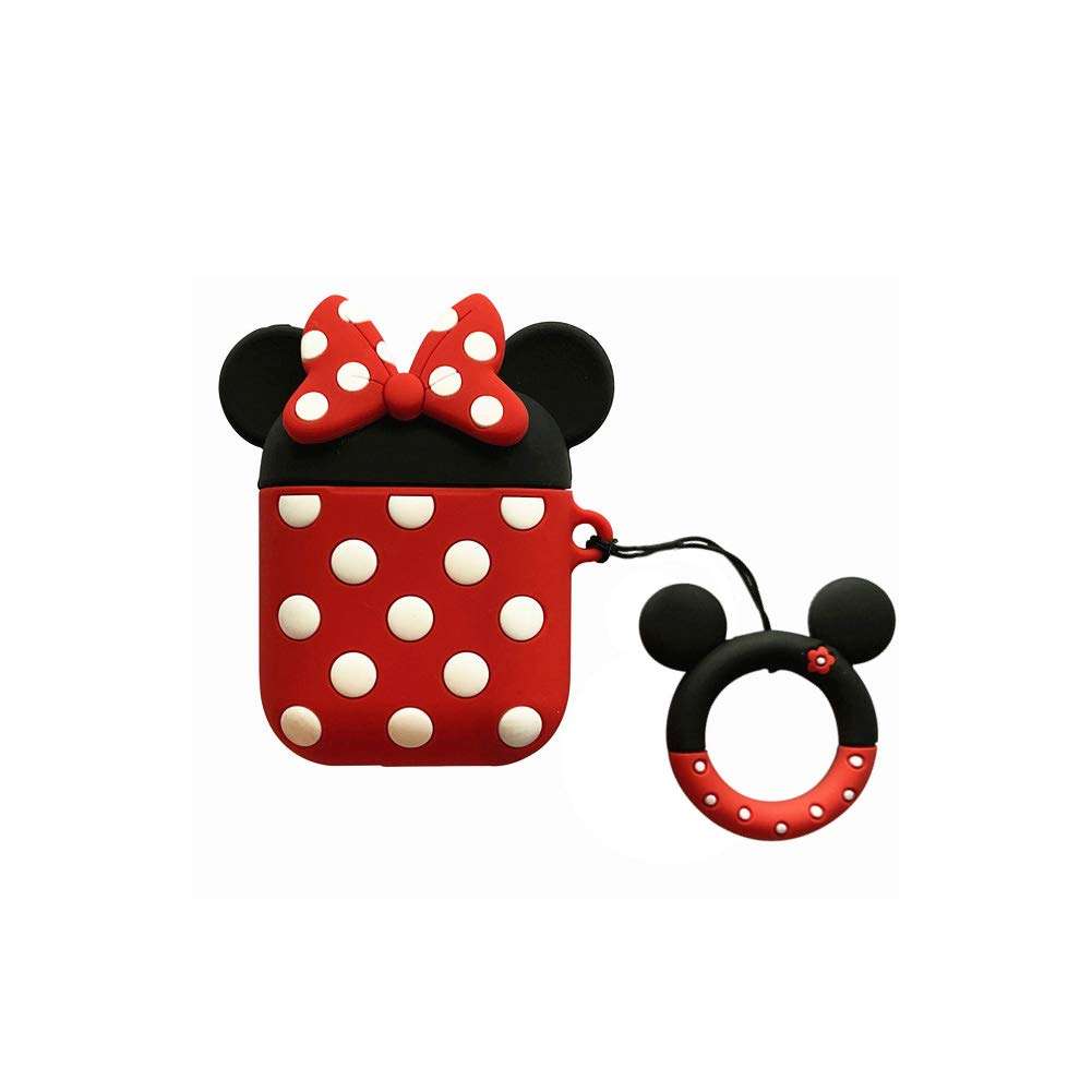 AKXOMY Compatible with Airpods Case Cover, Cute Cartoon Minnie Mouse Airpods Case, Charging Drop-Proof Soft Silicone Protective Cover Case for Girls Women Kids Airpods 2 & 1 (Minnie) 6