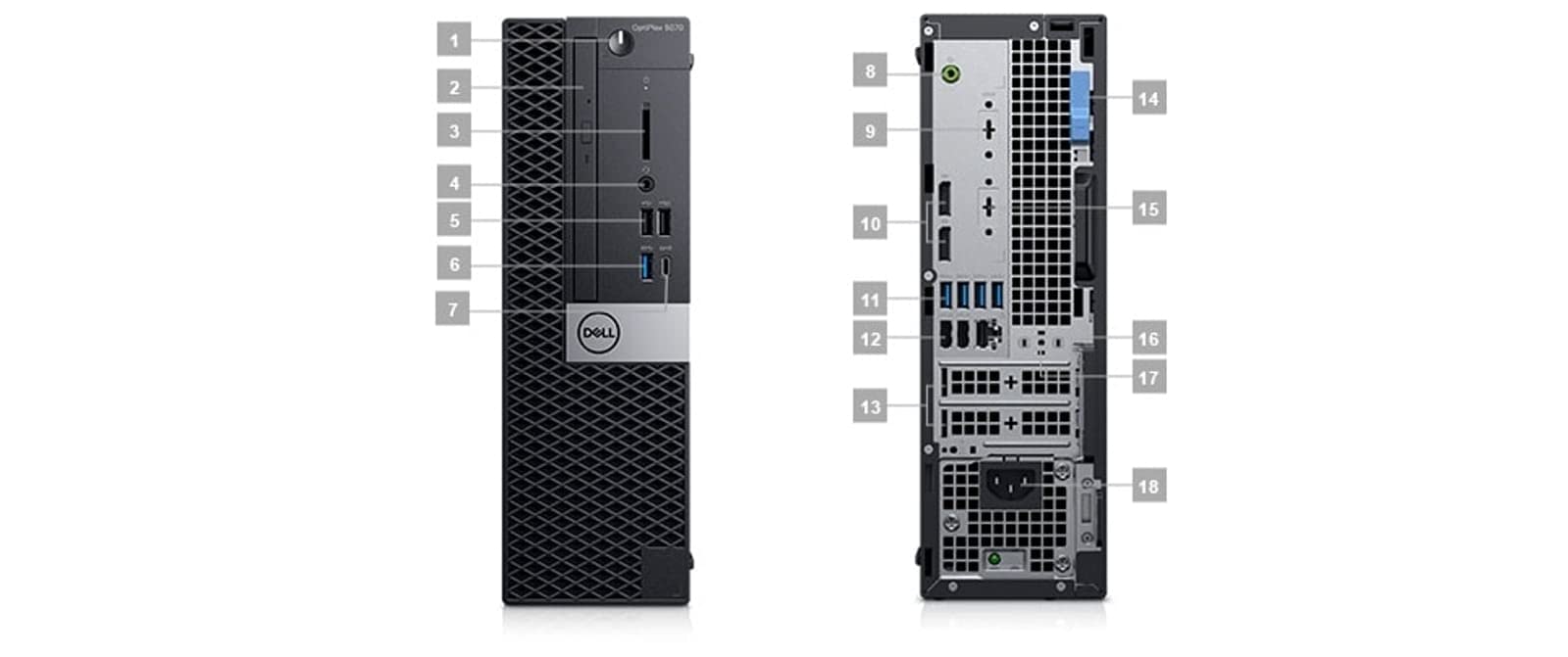 Dell OptiPlex 5070 Desktop Computer - Intel Core i5-9500 - 16GB RAM - 256GB SSD - Small Form Factor -Windows 10 Pro (Renewed) 3